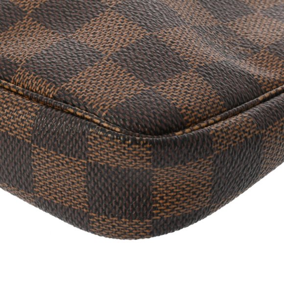 LOUIS VUITTON Damier Pochette Accessoires Brown N51985 Women's Canvas Pouch - Picture 9 of 13